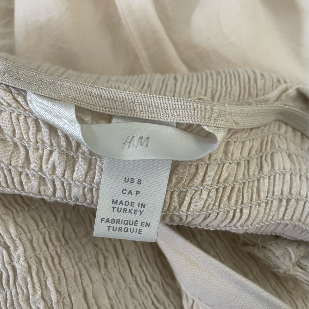 Women’s Blended Linen Smocked Wide-Leg Jumpsuit ( Small ) - Picture 3 of 4